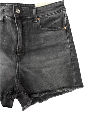 (C9) American Eagle High Rise ’90s Boyfriend Denim Shorts Black 8 Distressed thumbnail 4