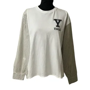 Zara White and Beige Contrasting Oversized Yale T-shirt(Size Small) thumbnail 2