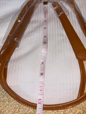 Tan And Brown Tote Bag…Both Faux Leather And Faux Straw “Paris/Milan”Design Nwts thumbnail 16
