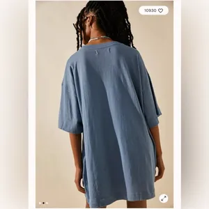 Free People Essential Extreme Tee Mini Copenhagen Blue thumbnail 3