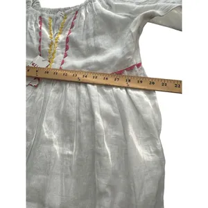 Roller Rabbit Embroidered Maxi Dress XL 100% Linen Maxi Lined Floral‎ NWT #RR-30 thumbnail 9