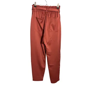 Abercrombie‎ Terra Cotta Satin Jogger Pants Paperbag Waist Tie Belt Size Small thumbnail 4