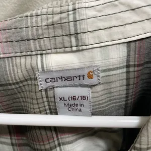 Carhartt Women’s Flannel Long Sleeve Button Down Shirt Grey & Red Extra Large thumbnail 2