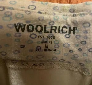 Woolrich women’s tank stone color with tiny design circles of blue shades size M thumbnail 5