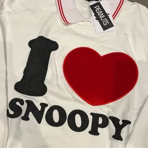 snoopy peanuts white long sleeve sweater tee shirt thumbnail 2