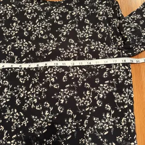 Garnet Hill Dress 10 Black‎ Floral Baby Doll Pockets Drop Waist Long Sleeve EUC thumbnail 8