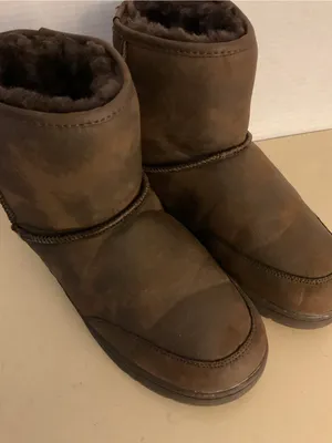 BearPaw Women brown leather short classic boots US 11 thumbnail 4