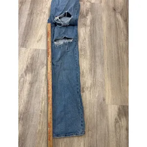 Abercrombie & Fitch Curve Love 90s Relaxed High Rise Distressed Jeans US 10 Tall thumbnail 7