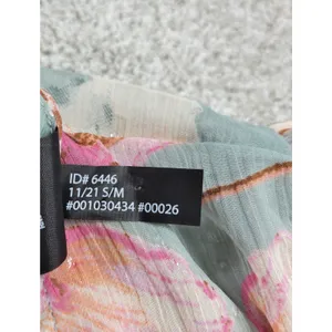 Express Wrap Dress Womens S/M Green Floral Watercolor Sheer Tiered Long Maxi thumbnail 4