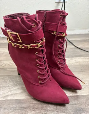Shoedazzle Red Boots Women's Size 8 Preppy Clubwear Stiletto Heel Clubbing Shoe thumbnail 1