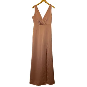 BHLDN Piper Sedona Satin V-Neck Bridesmaid‎ Gown Size 8 thumbnail 3