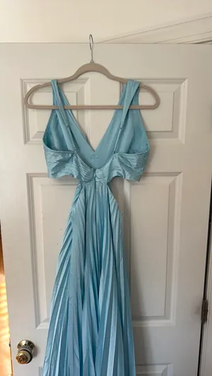 Abercrombie Maxi Dress Cut-Out Satin Pleated thumbnail 4