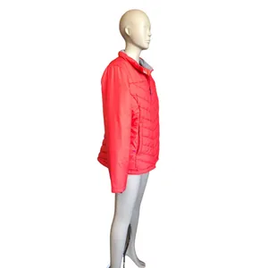 The North Face Coral Red Puffer Zip Up Jacket thumbnail 3