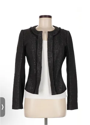 Express Embellished Ruffle Trim Blazer Jacket thumbnail 3