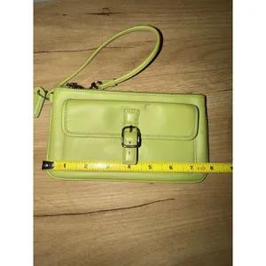 Coach Lime Green Pistacho Soho Signature Leather Wristlet Vintage Clutch Y2K M thumbnail 6