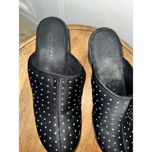 Women's Black‎ Studded Mules Size 10 Casual Chic Flats thumbnail 3