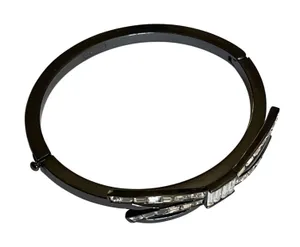 Coach‎ Bow Bangle Bracelet Womens OS Gunmetal Coquette Crystal Hinge Cuff thumbnail 1