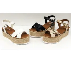 Black Espadrille Wedge Sandal Size 10 thumbnail 2