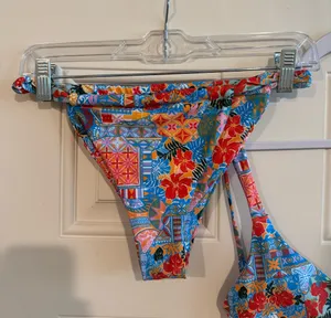 Tropical Floral Bikini Blue thumbnail 3