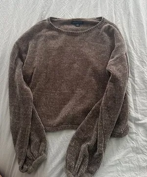 American Eagle Brown Chenille Sweater  thumbnail 1