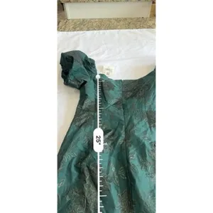 Altar'd State Skylar Emerald Green Floral Jacquard Puff Sleeve Mini Dress NWT M thumbnail 14