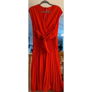 NEW Sleeveless Wrap V Neck Flowy Pleated Belted Midi Dress XL thumbnail 4