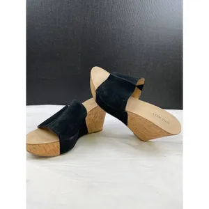 Nine West Women's Black Suede Shoes/Wedge Sandals Heel 4" Size 10 SKU 3742 thumbnail 5