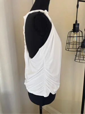 NWT Abercrombie & Fitch White Knot Halter Tank Top Open Back XL thumbnail 5