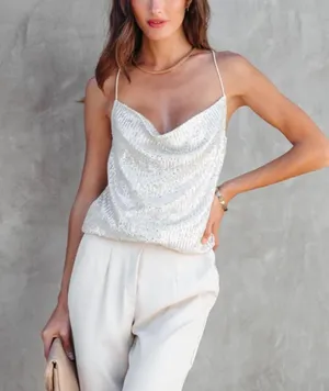 VICI | Diamond In The Sky Sequin Cowl Neck Bodysuit thumbnail 2