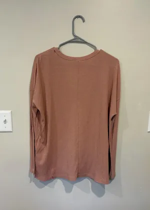 Long Sleeve V-Neck Buckle Top thumbnail 2