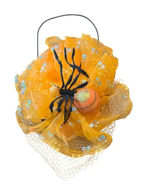 Vintage Department 56 Halloween Costume Black Spider Orange Hat Sequin‎ Dress Up thumbnail 1