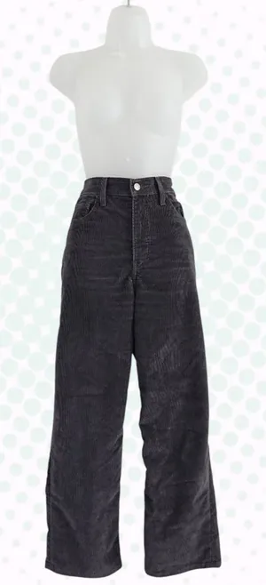 Levi's Gray Corduroy High Rise Ribcage Straight Ankle Jeans Size 26 thumbnail 1