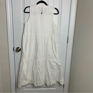 J Crew‎ white sleeveless tiered midi dress size 10 vacation cruise bridal shower thumbnail 5