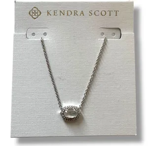 Kendra Scott Chelsea Silver Pendant Necklace, White Mother-of-Pearl & CZ thumbnail 1