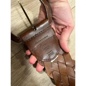 New York & Company BOHO Braided Leather Belt Cognac Brown Wide Woven L/XL thumbnail 4