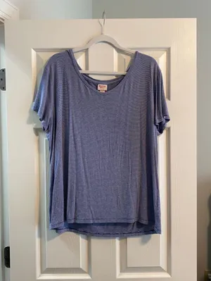 Blue & White Striped Top Size XL thumbnail 1