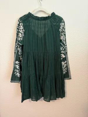 Free People Emerald City Embroidered Sleeve Dress thumbnail 5