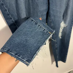 Good American The Weekender Indigo Wash Raw Hem Jean Size 18 Minimalist Casual‎ thumbnail 9
