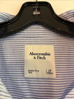 Abercrombie & Fitch Long Sleeve Belted Shirt Dress Blue Stripe Size Large Petite thumbnail 5