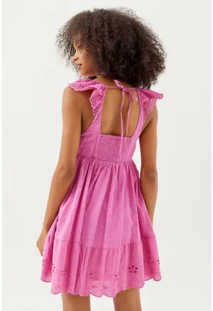 Urban Outfitters Pink Wildflower Lace Babydoll Mini Dress thumbnail 2