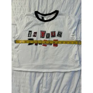 H&M Divided White Crop Top In Your Dreams Short Sleeve T-Shirt Y2K 90s thumbnail 3