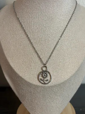 Handmade Silver Flower Necklace thumbnail 1