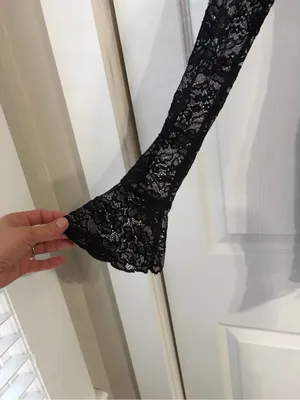 Princess Polly Black Lace Ruffle Dress thumbnail 2