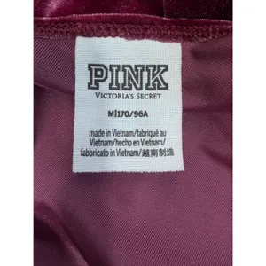 PINK Victoria's Secret Velvet Cami Womens M Burgundy Swing Spaghetti Strap Dog thumbnail 5