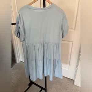 Cupshe Light Blue Women's Tiered Short Sleeve Dress thumbnail 2