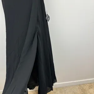 Lulus Romantically Speaking Black Cowl Lace-Up Maxi Dress Formal Small NWT thumbnail 10