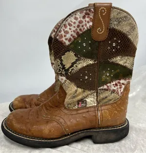 Justin Boots Gypsy leather Boots 7B cowboy cowgirl patchwork thumbnail 3