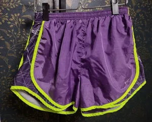 Nike Purple Running Shorts with Neon Lime Trim thumbnail 1