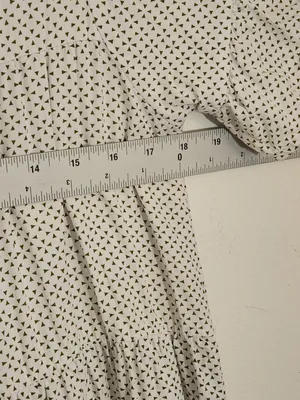 Valija White and Green Geometric Print Mini Babydoll Dress Size Small thumbnail 6