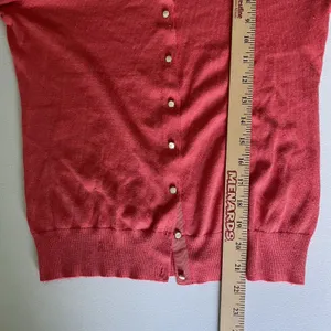 Banana Republic Vintage Silk Blend Knit Cardigan Sweater Peach Pink Size Small thumbnail 11